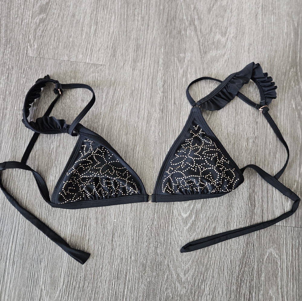 Black Bikini with Gold Studded Design